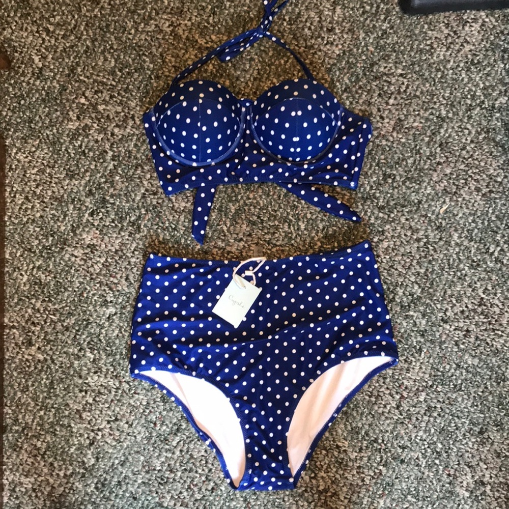CUPSHE retro high-waisted bikini